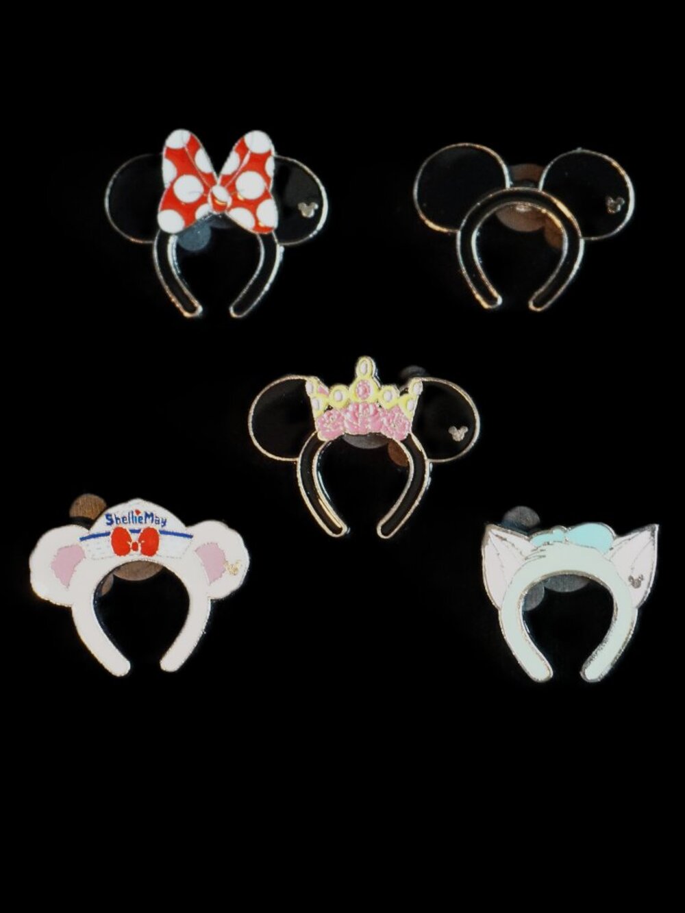 Disney Pin Trading 5 Pin Lot Featuring Headband Mickey Ears (099)